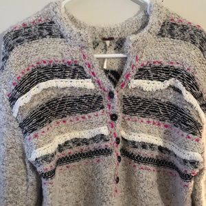 FREE PEOPLE COZY EMBROIDERED SWEATER